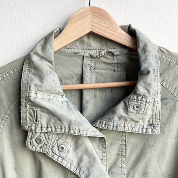 Free People Green Parachute Utility Jacket Size S Lightweight Slouchy Indie - Picture 7 of 16